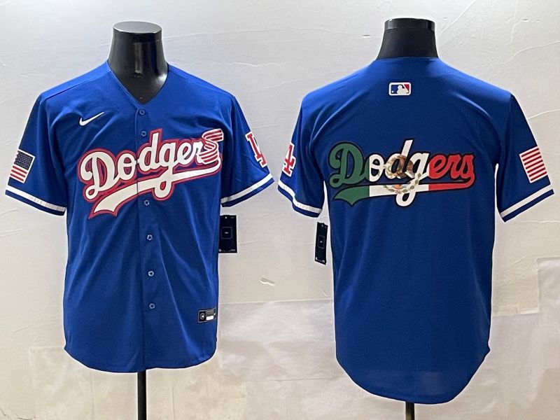 Men Los Angeles Dodgers Blank Blue Second generation Joint Name Nike 2025 MLB Jersey style 8->women mlb jersey->Women Jersey